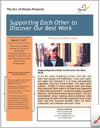 Supporting Each Other to Discover our Best Work Seminar - brochure